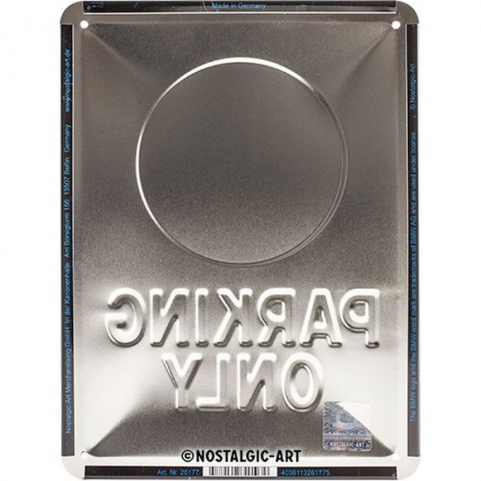 Blechschild BMW Parking blau 3